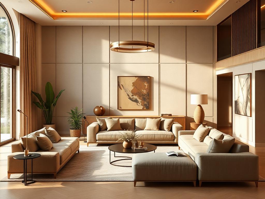 Warm modern living room interior in Pune