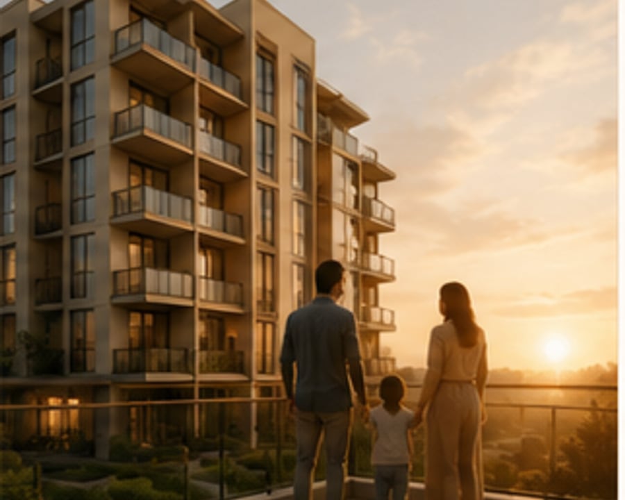 Family viewing a premium residential building for long-term property value